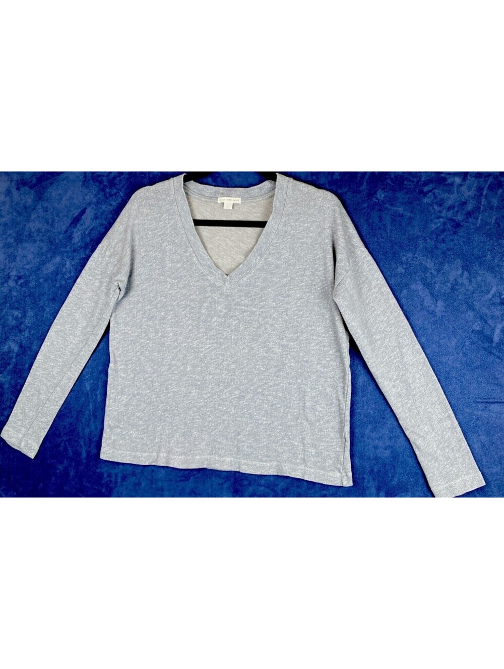 James Perse Standard Pullover V-Neck Grey Long Sleeve Sweater Size 2